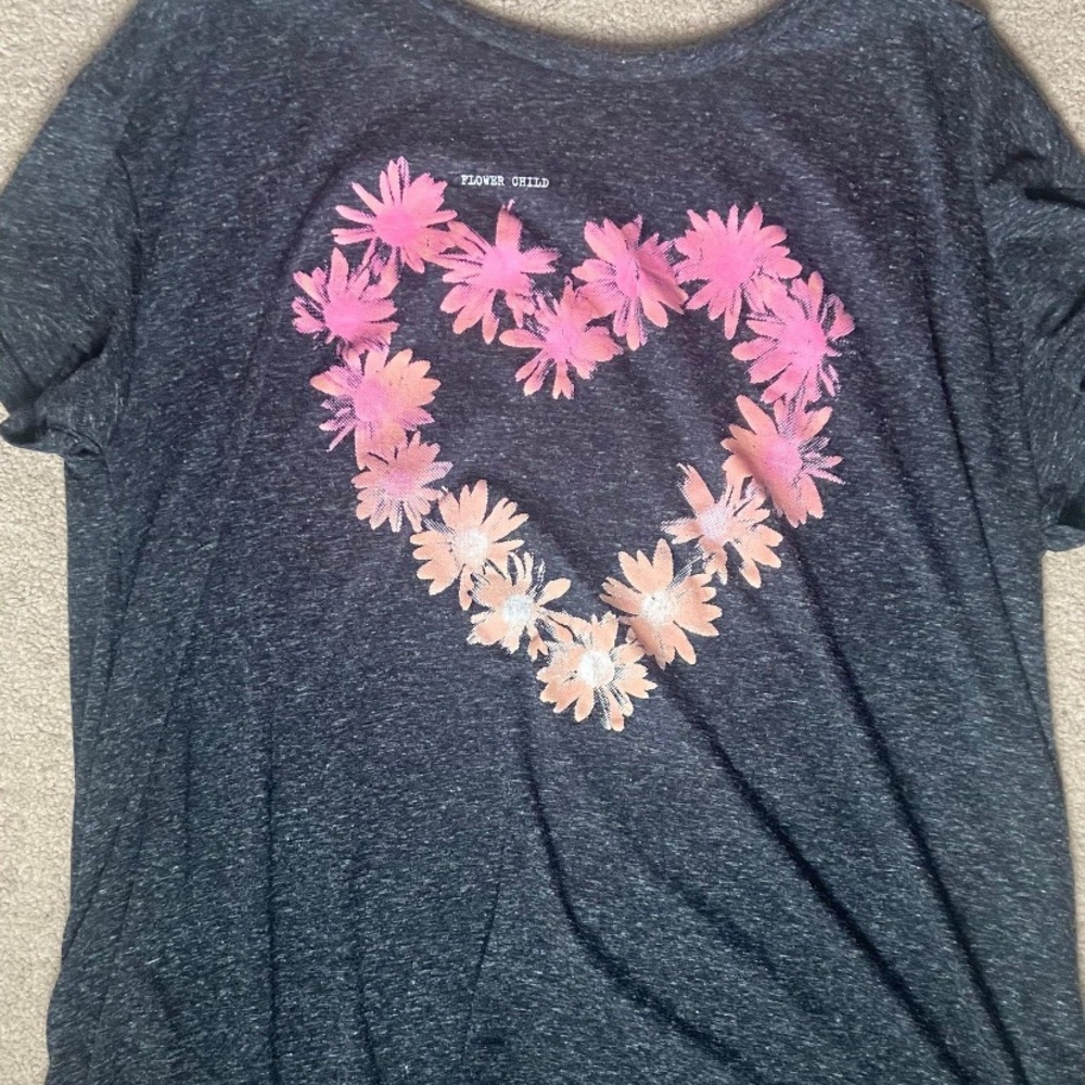 Flower child heart t shirt